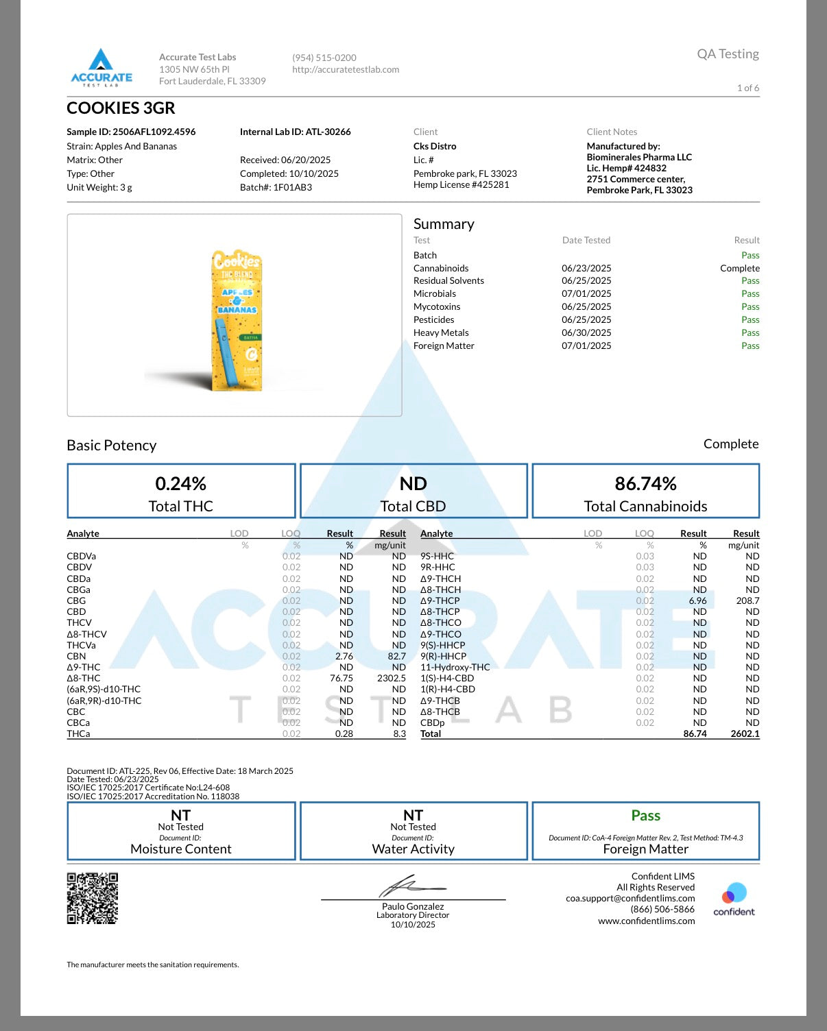 Cookies Disposable Vape 3G Sativa Apples Bananas