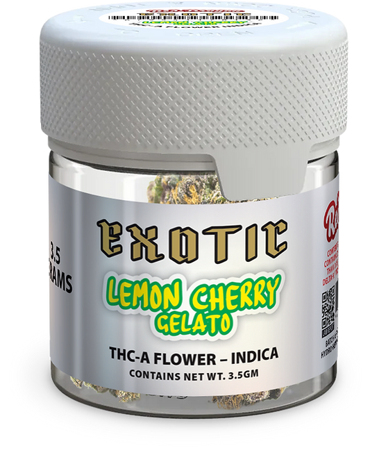 Red Dragon Exotic Lemon Cherry Gelato Indica THC-A 112 Grams 4 Ounces Quarter Pound Grade AAA